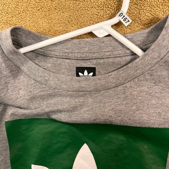 Adidas Mens T-Shirt Trefoil Graphic Logo Active Skate Short Sleeve Tee Gray 2XL - Picture 8 of 8